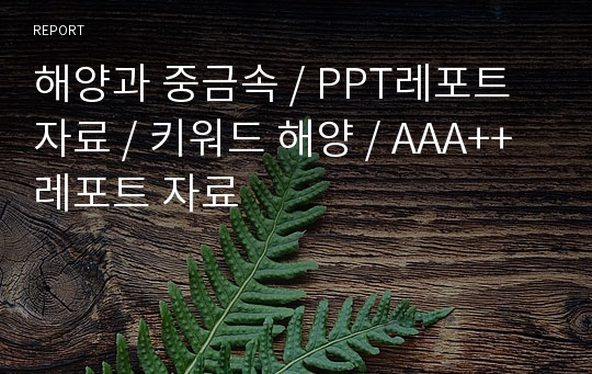 해양과 중금속 / PPT레포트 자료 / 키워드 해양 / AAA++ 레포트 자료