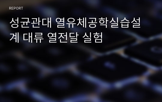 성균관대 열유체공학실습설계 대류 열전달 실험