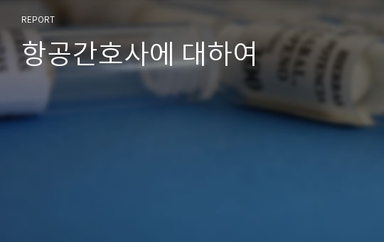 항공간호사에 대하여