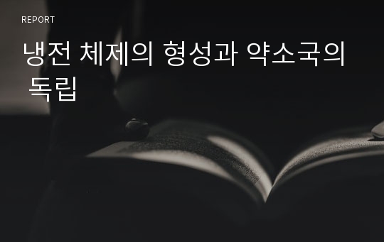 냉전 체제의 형성과 약소국의 독립