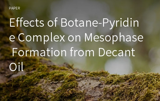 Effects of Botane-Pyridine Complex on Mesophase Formation from Decant Oil