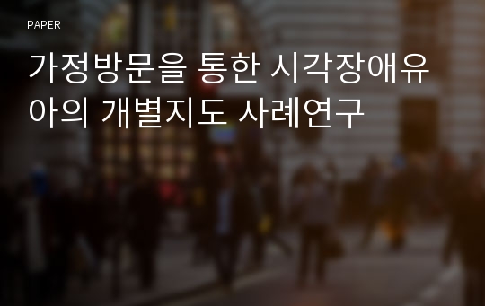 가정방문을 통한 시각장애유아의 개별지도 사례연구