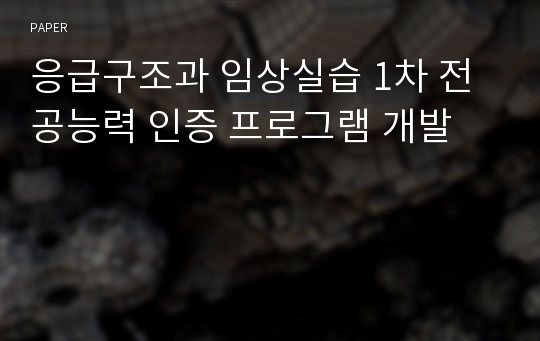 응급구조과 임상실습 1차 전공능력 인증 프로그램 개발