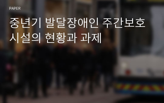 중년기 발달장애인 주간보호시설의 현황과 과제