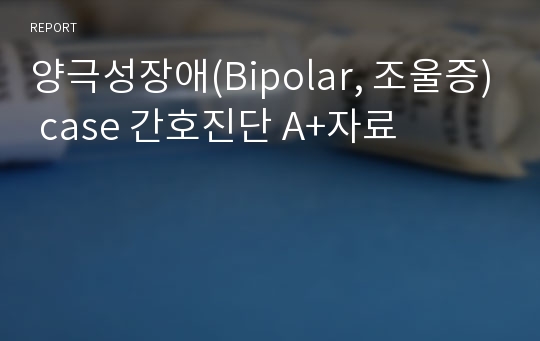 양극성장애(Bipolar, 조울증) case 간호진단 A+자료