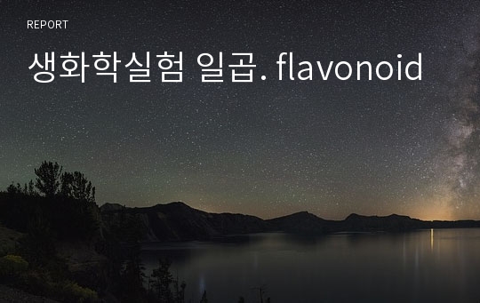 생화학실험 일곱. flavonoid