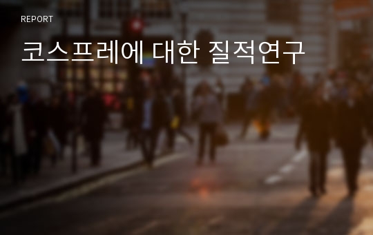 코스프레에 대한 질적연구