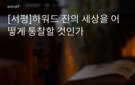 [서평]하워드 진의 세상을 어떻게 통찰할 것인가