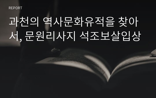 과천의 역사문화유적을 찾아서, 문원리사지 석조보살입상