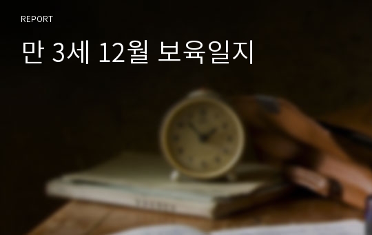 만 3세 12월 보육일지