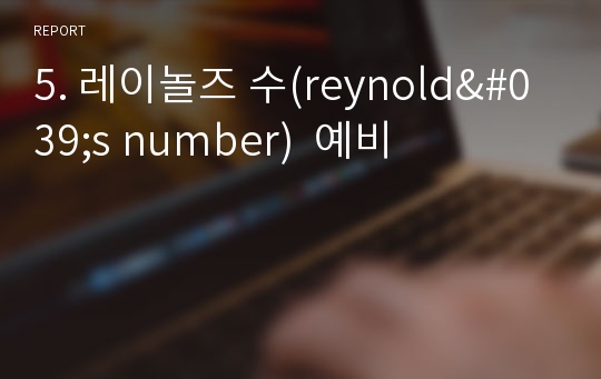 5. 레이놀즈 수(reynold&#039;s number)  예비