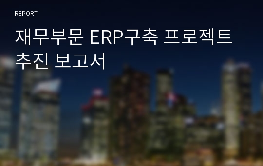 재무부문 ERP구축 프로젝트 추진 보고서