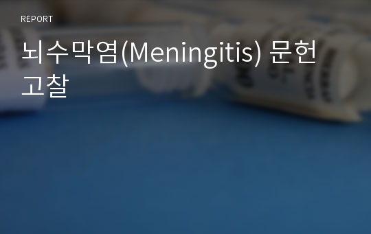 뇌수막염(Meningitis) 문헌고찰