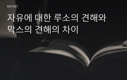 자유에 대한 루소의 견해와 막스의 견해의 차이