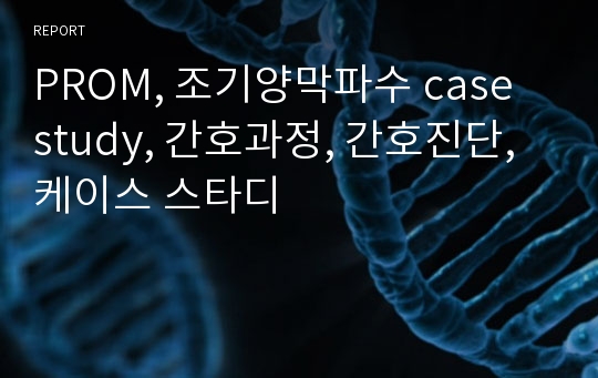 PROM, 조기양막파수 case study, 간호과정, 간호진단,케이스 스타디