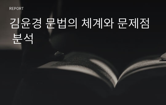 김윤경 문법의 체계와 문제점 분석