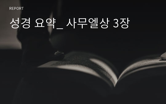 성경 요약_ 사무엘상 3장