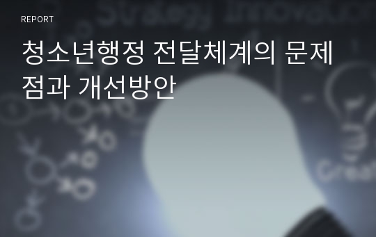 청소년행정 전달체계의 문제점과 개선방안