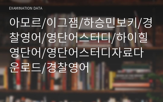 아모르/이그잼/하승민보키/경찰영어/영단어스터디/하이힐영단어/영단어스터디자료다운로드/경찰영어