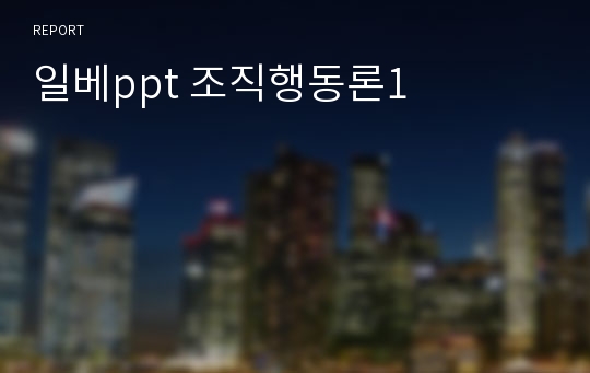 일베ppt 조직행동론1