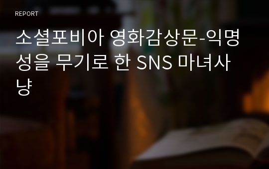 소셜포비아 영화감상문-익명성을 무기로 한 SNS 마녀사냥