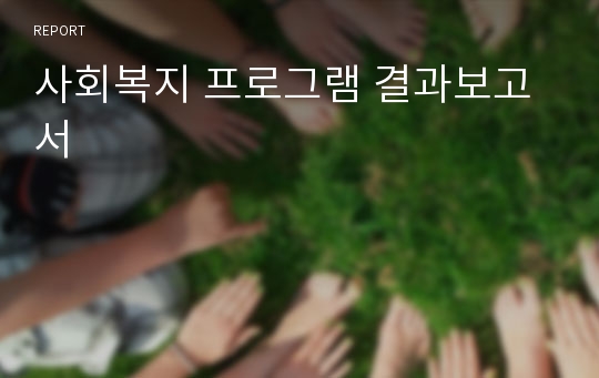 사회복지 프로그램 결과보고서