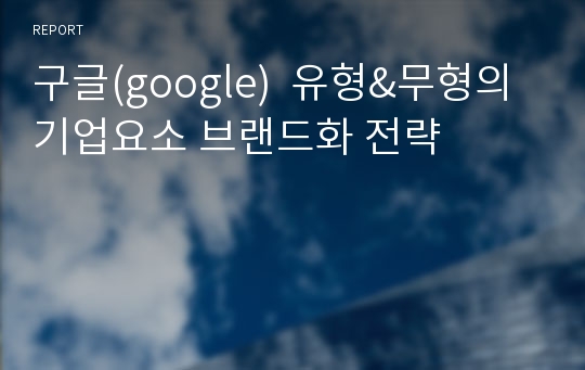 구글(google)  유형&amp;무형의 기업요소 브랜드화 전략