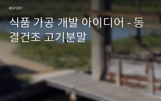 식품 가공 개발 아이디어 - 동결건조 고기분말