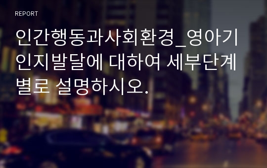 인간행동과사회환경_영아기 인지발달에 대하여 세부단계별로 설명하시오.