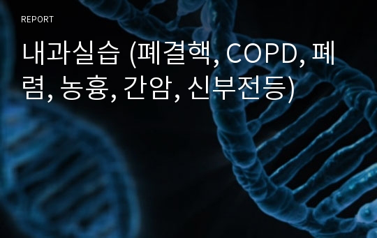 내과실습 (폐결핵, COPD, 폐렴, 농흉, 간암, 신부전등)