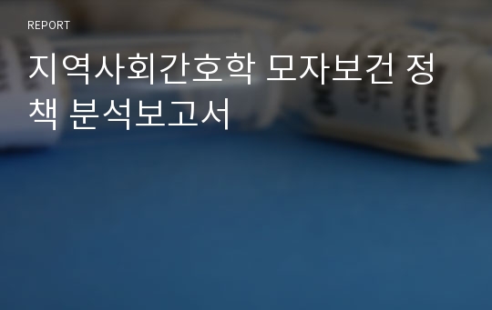 지역사회간호학 모자보건 정책 분석보고서