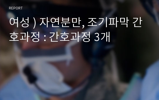 여성 ) 자연분만, 조기파막 간호과정 : 간호과정 3개