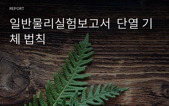 일반물리실험보고서  단열 기체 법칙