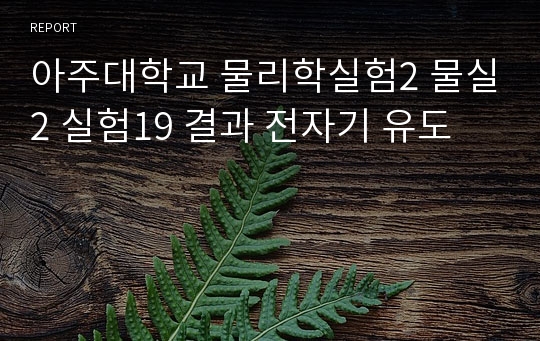 아주대학교 물리학실험2 물실2 실험19 결과 전자기 유도