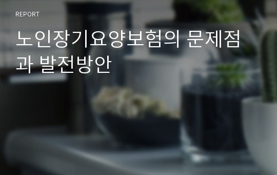 노인장기요양보험의 문제점과 발전방안