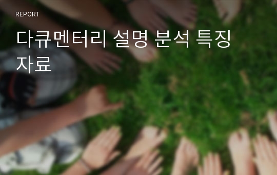 다큐멘터리 설명 분석 특징 자료