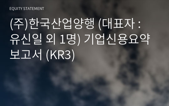 (주)한국산업양행 기업신용요약보고서 (KR3)