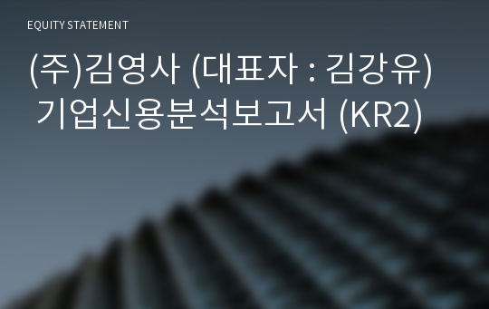 (주)김영사 기업신용분석보고서 (KR2)