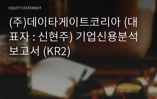 (주)데이타게이트코리아 기업신용분석보고서 (KR2)