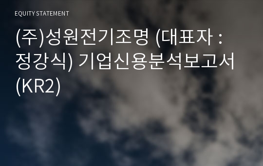 (주)성원전기조명 기업신용분석보고서 (KR2)