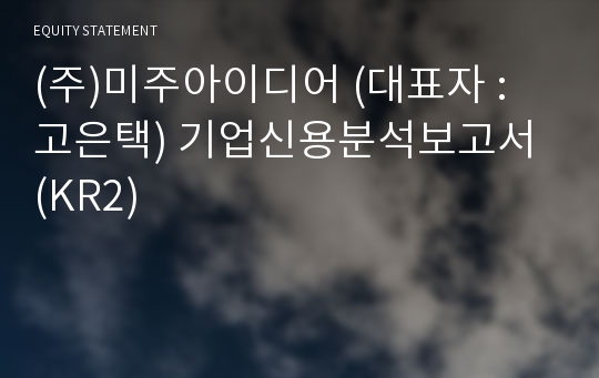 (주)미주아이디어 기업신용분석보고서 (KR2)