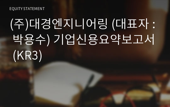 (주)대경엔지니어링 기업신용요약보고서 (KR3)