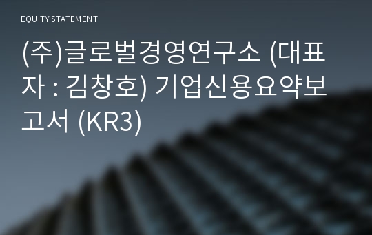 (주)글로벌공공정책연구원 기업신용요약보고서 (KR3)