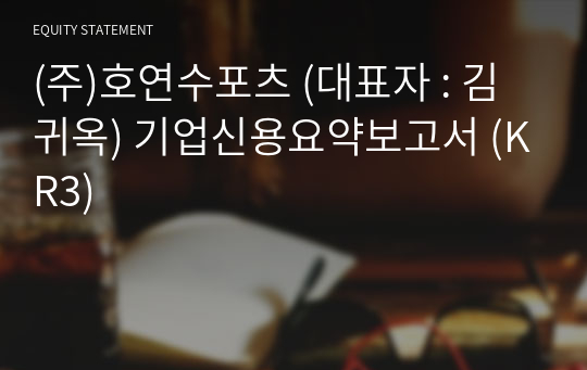 (주)호연수포츠 기업신용요약보고서 (KR3)