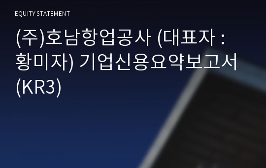 (주)호남항업공사 기업신용요약보고서 (KR3)