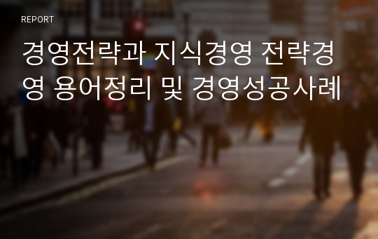 경영전략과 지식경영 전략경영 용어정리 및 경영성공사례