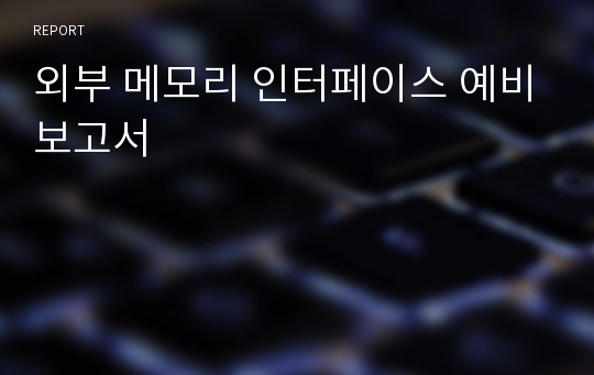 외부 메모리 인터페이스 예비보고서