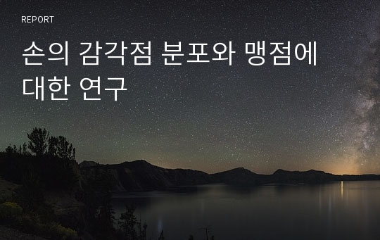 손의 감각점 분포와 맹점에 대한 연구