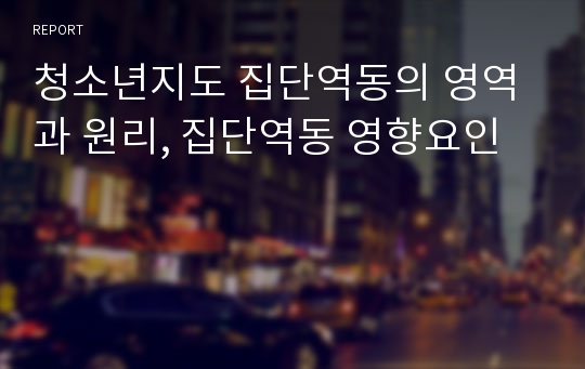 청소년지도 집단역동의 영역과 원리, 집단역동 영향요인