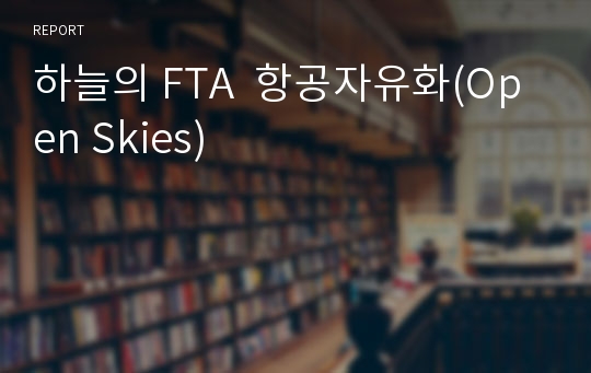 하늘의 FTA  항공자유화(Open Skies)